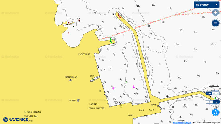 Открыть карту Navionic стоянок яхт в порту Рафина