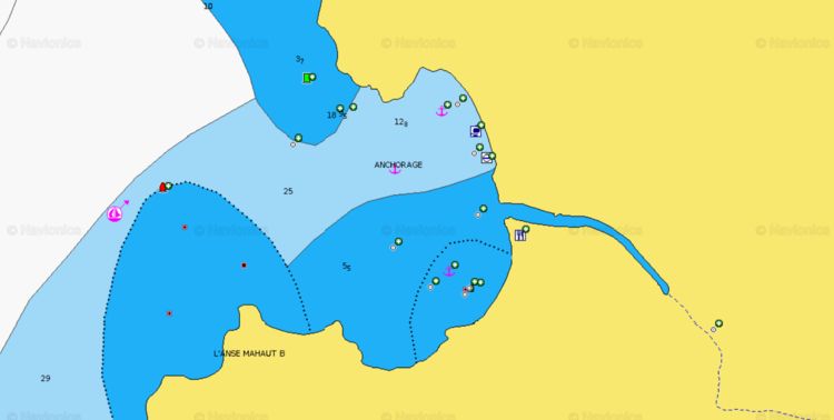 Откыть карту Navionics стоянки яхт на буях в бухте Камберленд