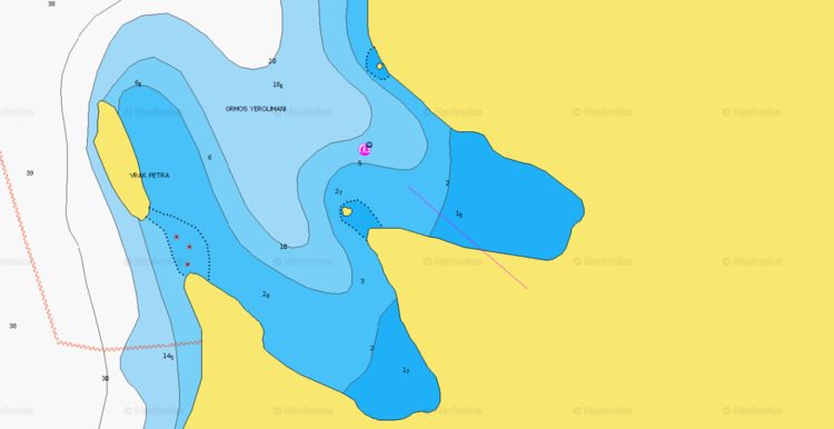 Открыть карту Navionics якорная стоянка яхт в бухте Еролимани
