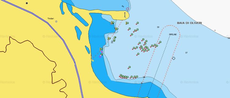 Открыть карту Navionics стоянок яхт в Тиндари