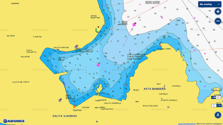 Открыть карту Navionics стоянок яхт в Портофино