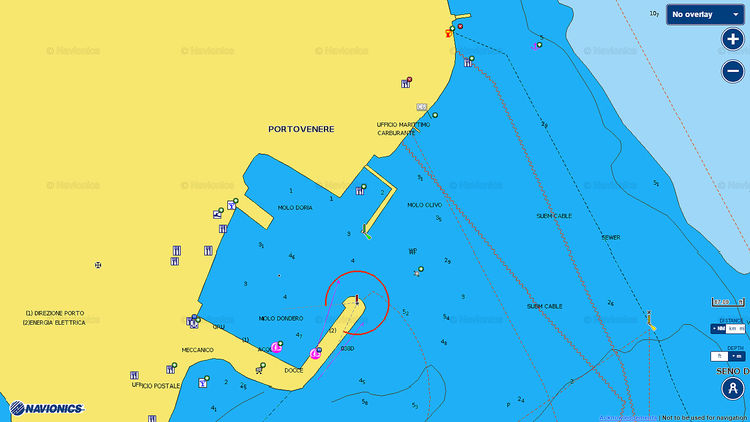 Открыть карту Navionics стоянок яхт в Портевенере