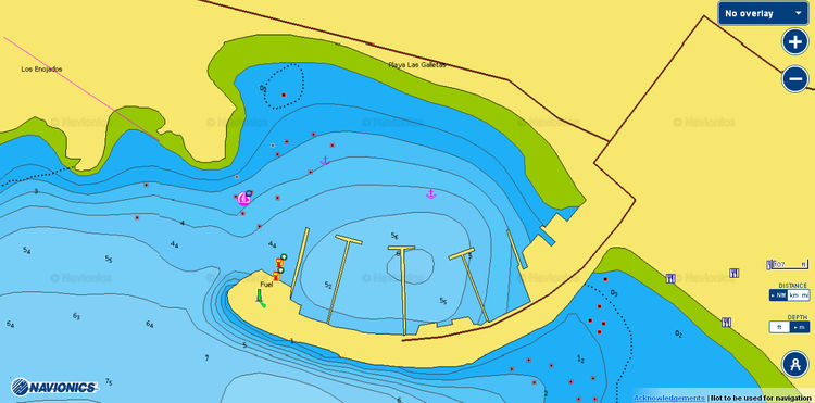 Откыть карту Navionics стоянки яхт в марине del Sur на острове Тенерифе