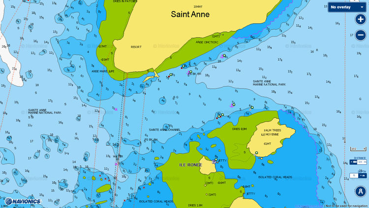 Открыть карту Navionics якорной стоянки яхт в проливе Святой Анны