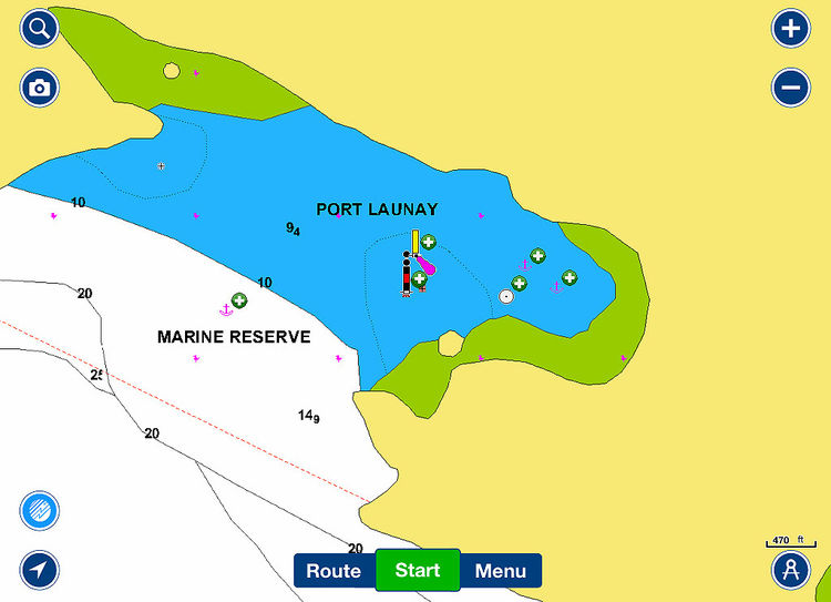 Открыть карту Navionics якорной стоянки яхт в Порт Лоне. Маэ. Сейшелы