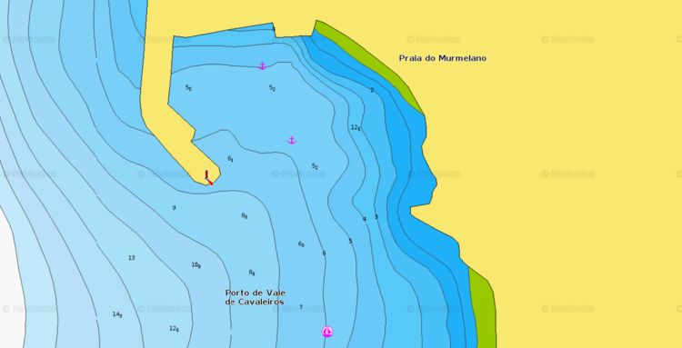 Открыть карту Navionics якорной стоянки яхт в порту Вел Найтс на острове Фогу. Кабо-Верде.