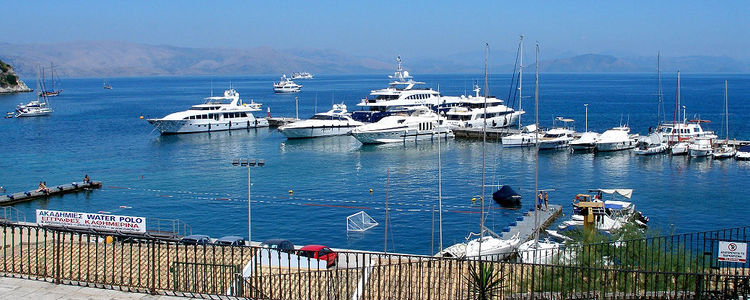 The yacht marina NAOK yacht club is located near the old town of Corfu. Corfu island. Ionian Sea. Greece.
