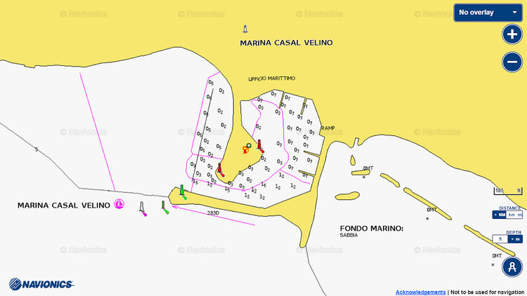 Открыть карту Navionics стоянок яхт в Марине Велино