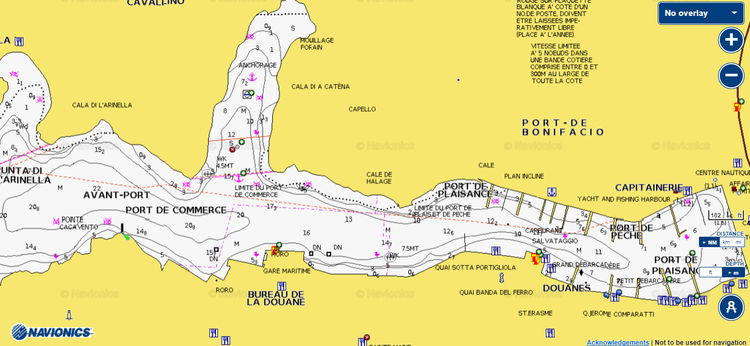 Карта яхтенной марины Порт Бонифачо. Айяччо. Корсика,