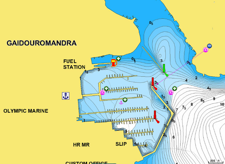 Открыть карту Navionic яхтенной Олимпик марины. Лаврион. Греция