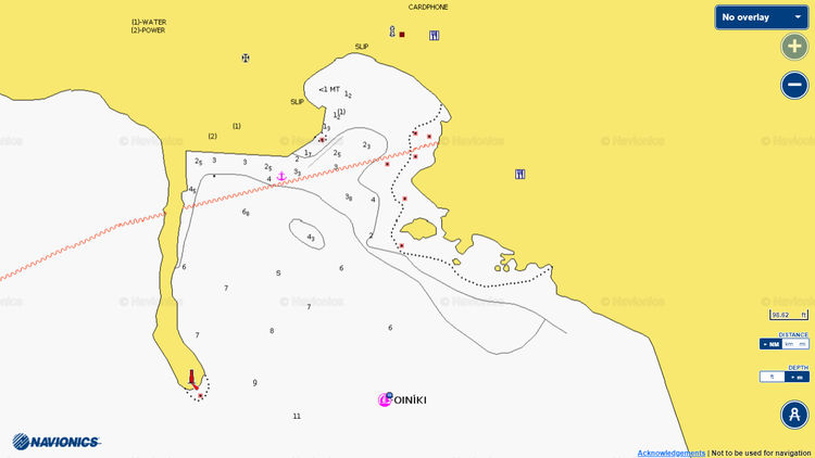 Открыть карту Navionics стоянок яхт в Финики. Остров Карпатос. Додеканес. Греция