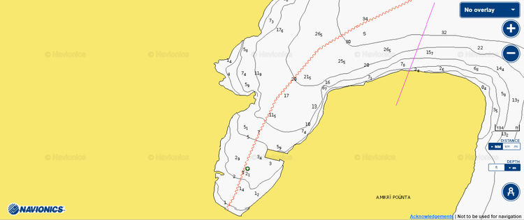 Открыть карту Navionics стоянок яхт в порту Святого Георгия на острове Ираклия. Киклады. Греция