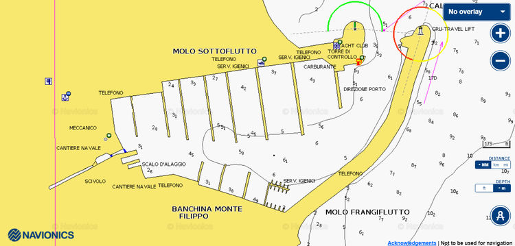 Открыть карту Navionics стоянок яхт в марине Кала Галера