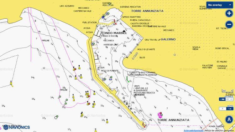 Открыть карту Navionics стоянок яхт в Порту Торре Аннуциато