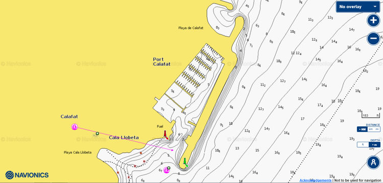 Открыть карту Navionics стоянок яхт в Марине Сант Джордис
