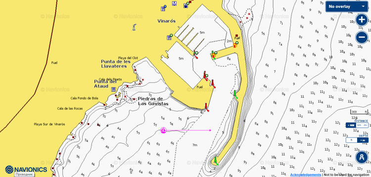 Открыть карту Navionics стоянок яхт в марине Морской Клуб Винарос