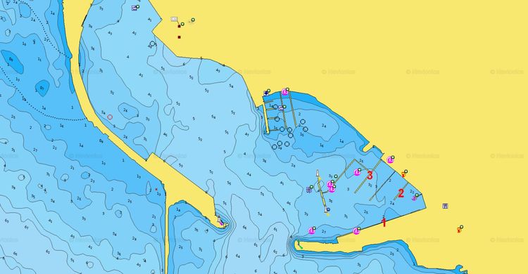 Открыть карту Navionics стоянок яхт в марине Марсала