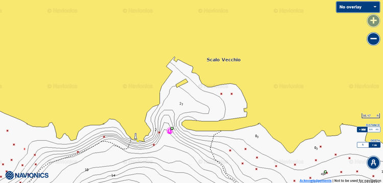 Открыть карту Navionics стоянок яхт в Скало Векью