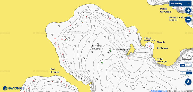 Открыть карту Navionics стоянок яхт в бухте Хора эль Кебира