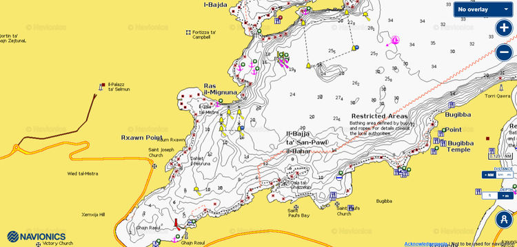 Открыть карту Navionics стоянок яхт в заливе Святого Павла