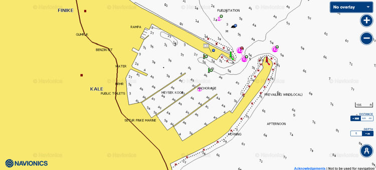 Открыть карту Navionics стоянок яхт в марине Финике