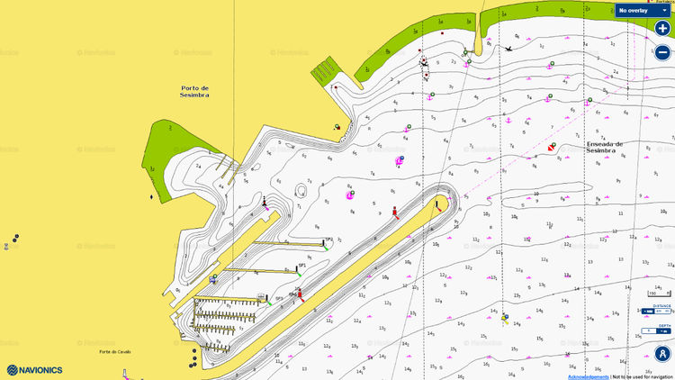 Открыть карту Navionics стоянок яхт в марине Сезимбра