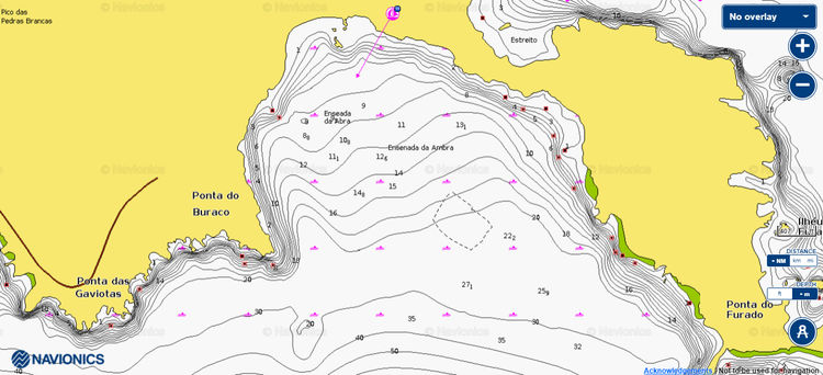 Открыть карту Navionics якорной стоянки яхт в бухте Абра