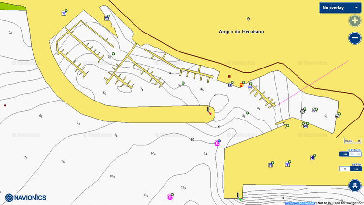 Открыть карту Navionics стоянок яхт в марине Ангра-ду-Эроижму