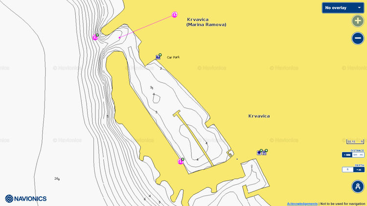 Открыть карту Navionics стоянок яхт в марине Рамова