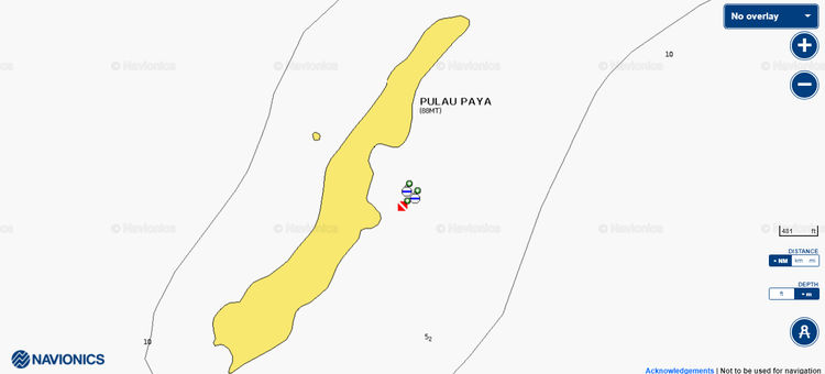 Открыть карту Navionics стоянки яхт на буях в Морском парке острова Пайар