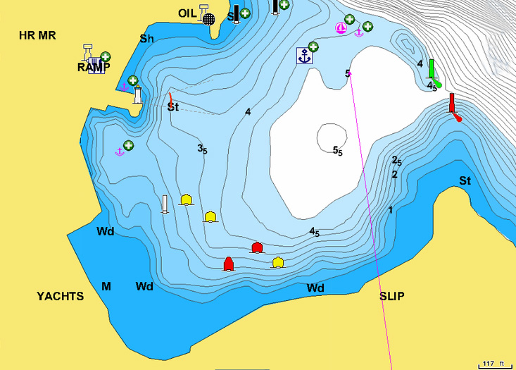 Открыть карту Navionic яхтенных стоянок в Палая Эпидаврос. Залив Сароникс. Греция