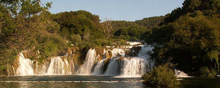 Водопад Скрадинский бук (Skradinski Buk) в Национальном Парке Крка. Хорватия.