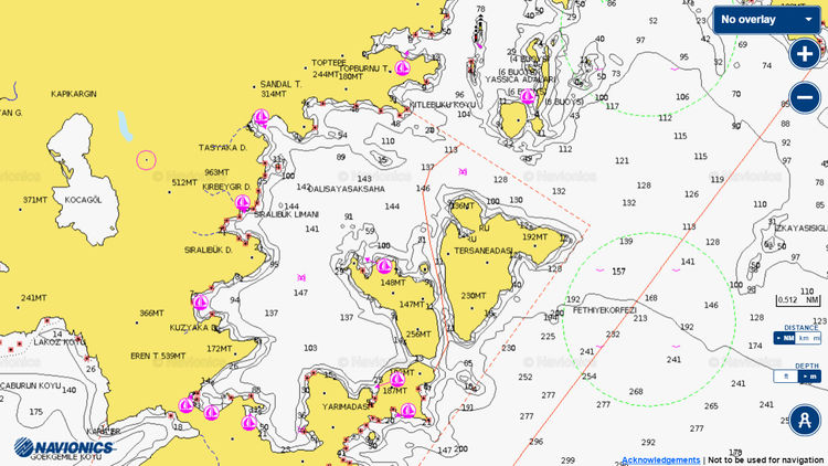 Открыть карту Навионикс яхтенных стоянок в заливе Скопеа Лимани
