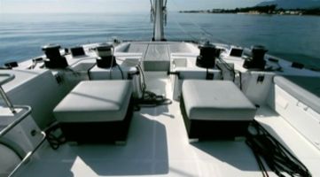 The flybridge lounging area