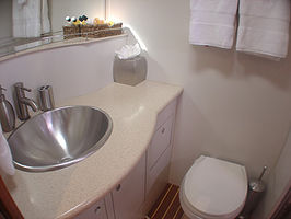 Each of Lolalitas Cabins include ensuite head, shower, and sink.