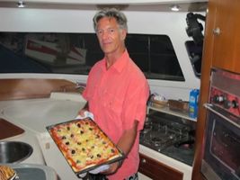Capt. Arnaud in the galley
