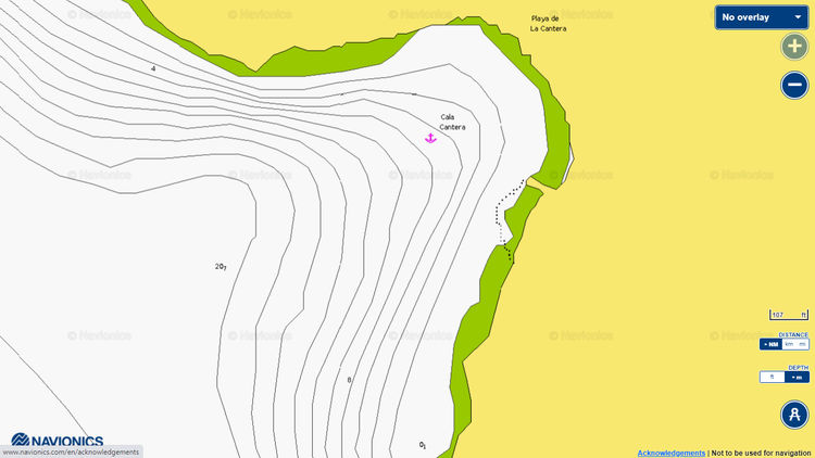 Открыть карту Navionics якорной стоянки яхт в бухте Кантера