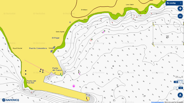 Откыть карту Navionics якорная стоянки яхт в бухте Санта Агеда