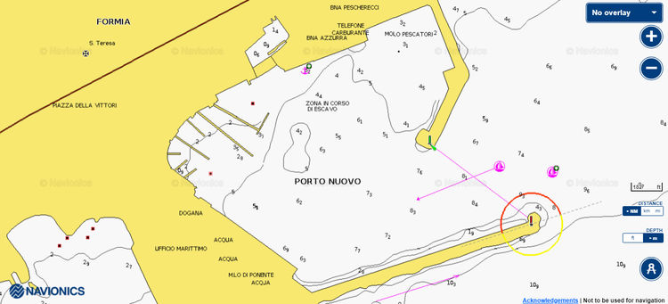 Открыть карту Navionics стоянок яхт в марине Порто Ново