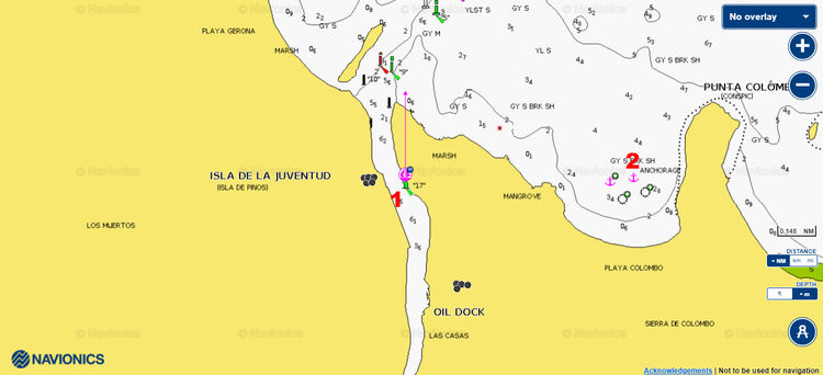 Открыть карту Navionics стоянок яхт в Стоянка яхт в Нуэва-Херона