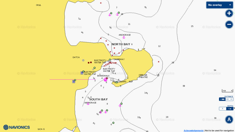 Открыть карту Navionics стоянок яхт в Яхты в фишпорту Датча