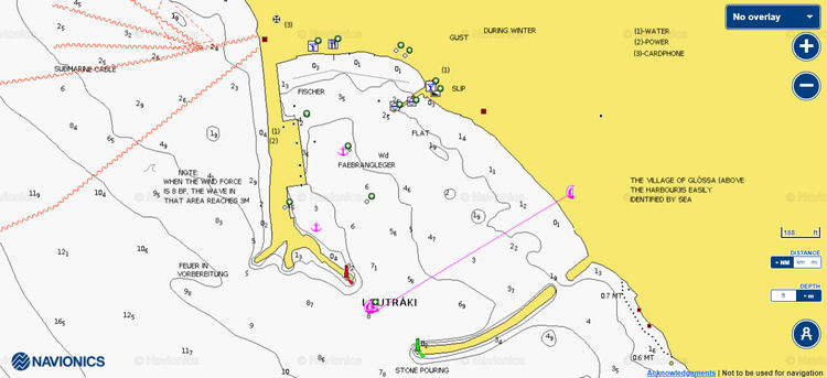 Открыть карту Navionic стоянок яхт в Лутраки