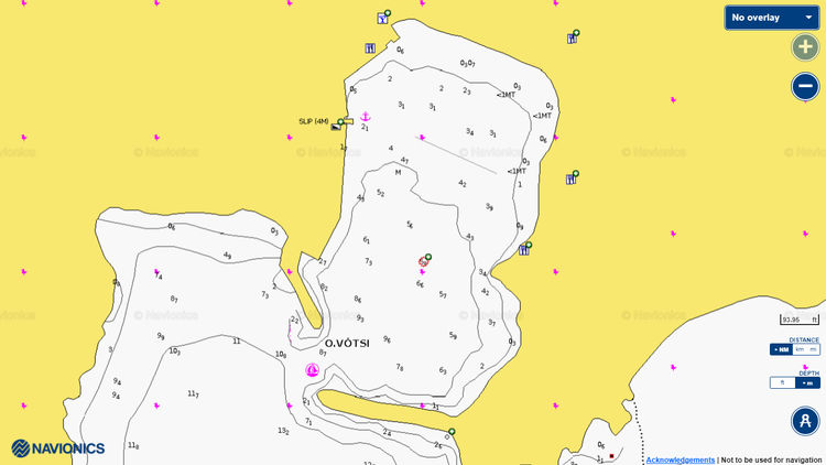 Открыть карту Navionic якорной стоянки яхт в Вотси
