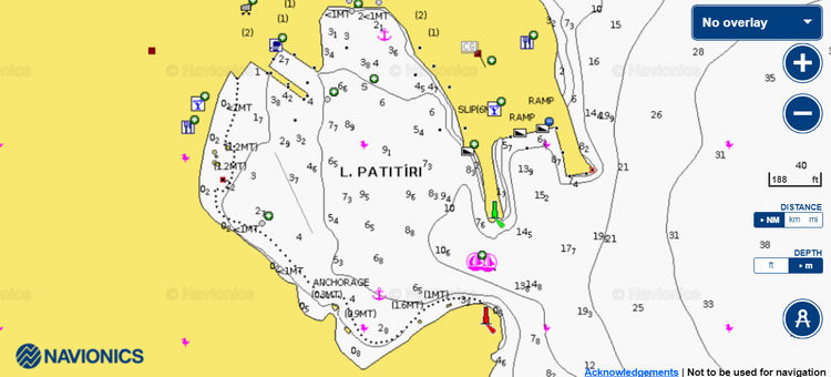 Открыть карту Navionic стоянок яхт в порту Патитири