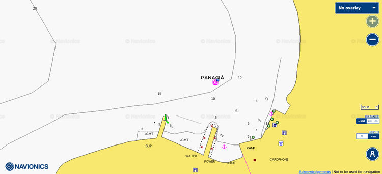 Открыть карту Navionic стоянок яхт в Альмиропотамос