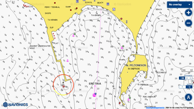 Открыть карту Navionic стоянок яхт в Эритрие