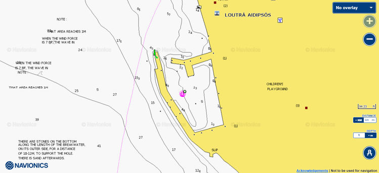 Открыть карту Navionic стоянок яхт в порту Лимни