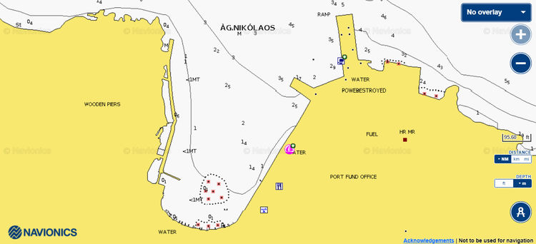 Открыть карту Navionic стоянок яхт у пирса в Порто Рафти