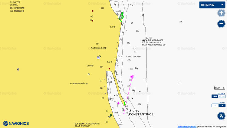 Открыть карту Navionic стоянок яхт в Сеологосе