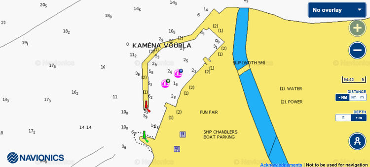 Открыть карту Navionic стоянок яхт в Сеологосе